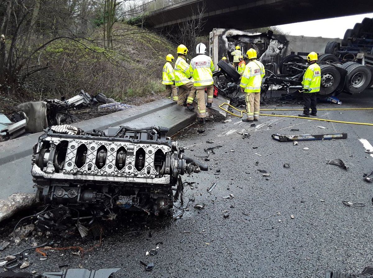 Dramatic Images Show Aftermath Of Lorry Crash As Part Of M To Stay