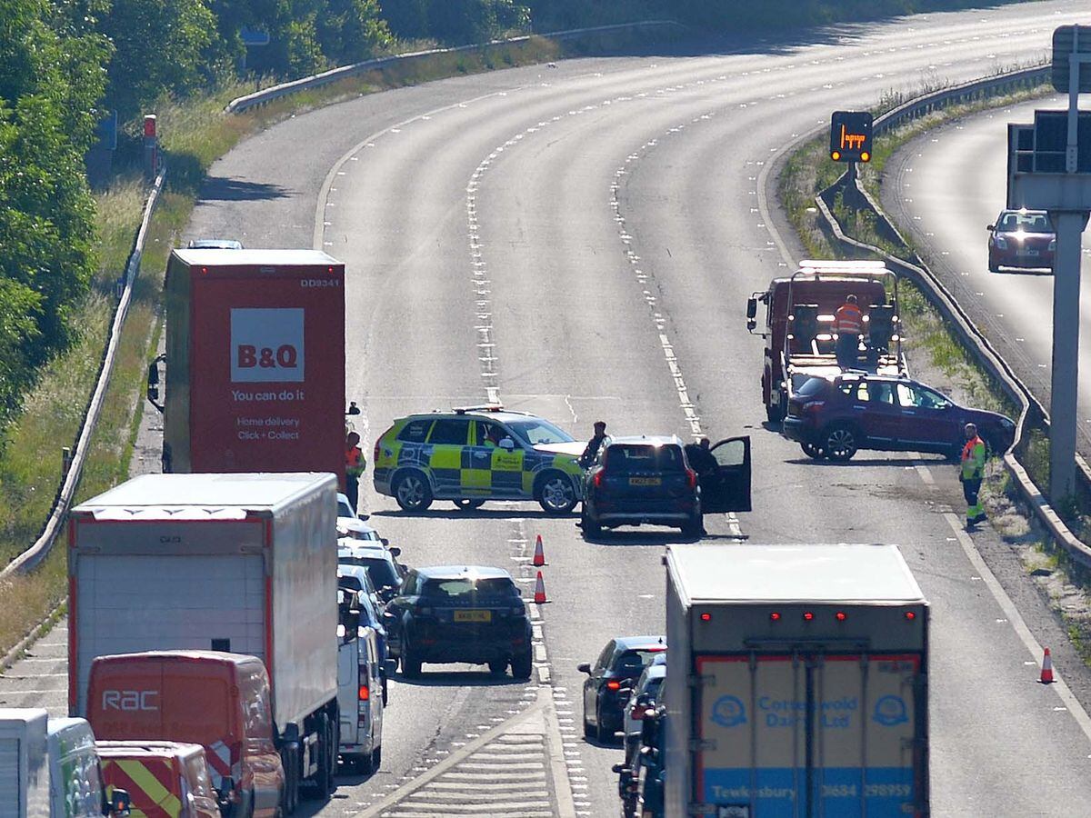 Delays on motorways caused by crashes on M54 at Telford and on M5