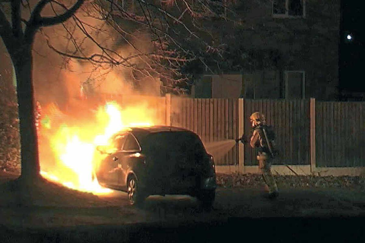 Dramatic Telford car fire caught on camera | Shropshire Star