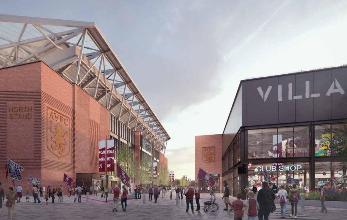 Villa Park redevelopment Villa Way and the new club shop. Source: Aston Villa/BCC