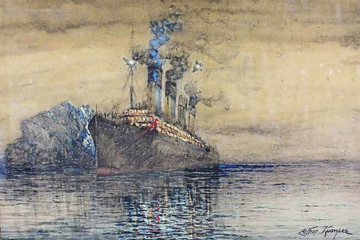 Poignant Titanic painting goes up for auction in Shrewsbury