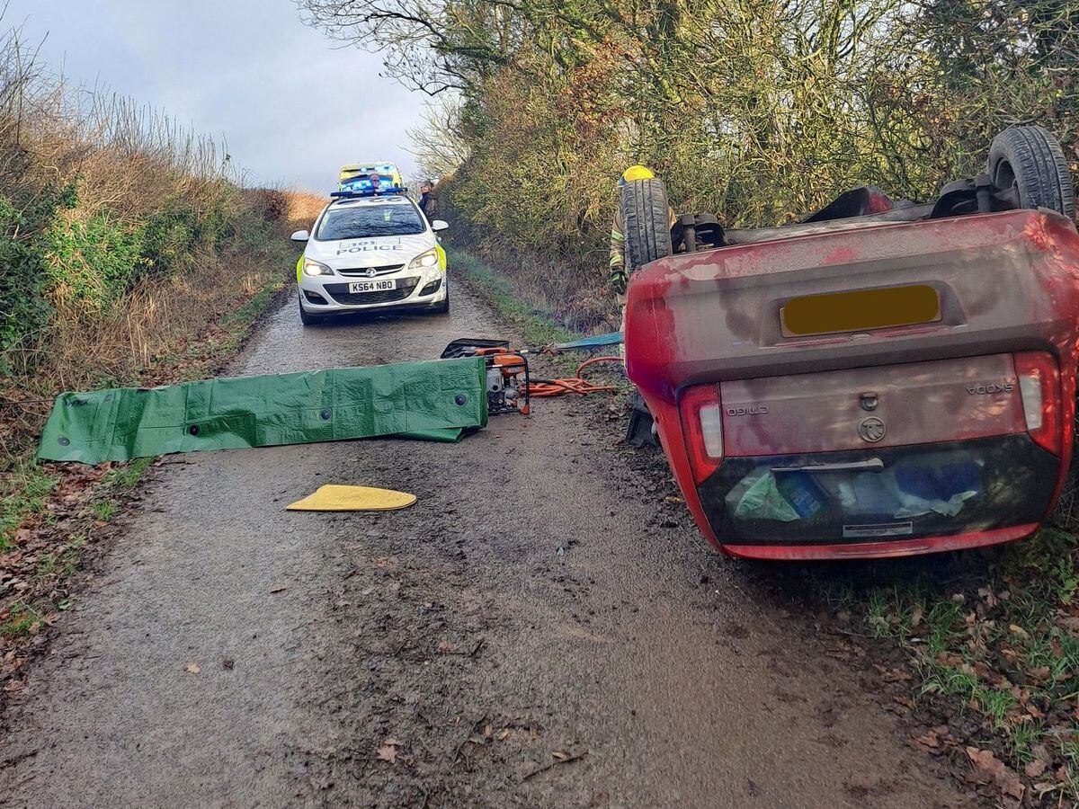 Car Overturns In Crash On Shropshire Country Lane Shropshire Star