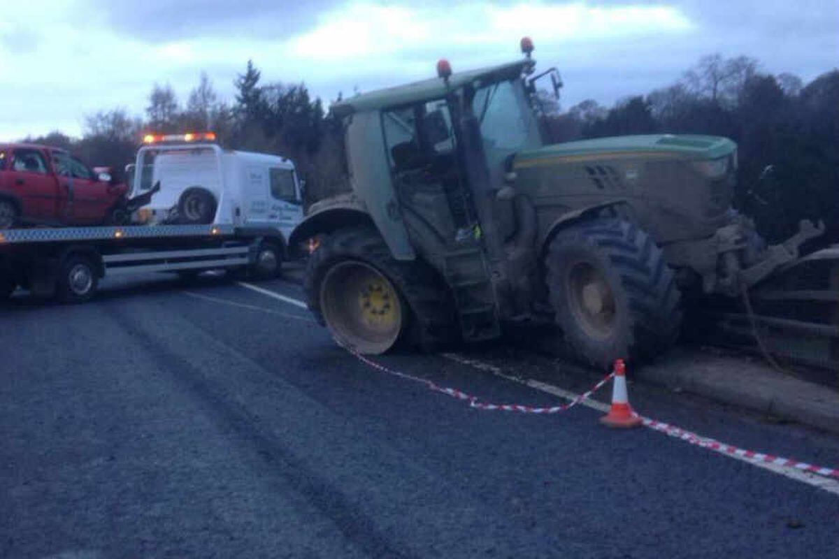 A5 A483 at Chirk will be closed all day after tractor crash