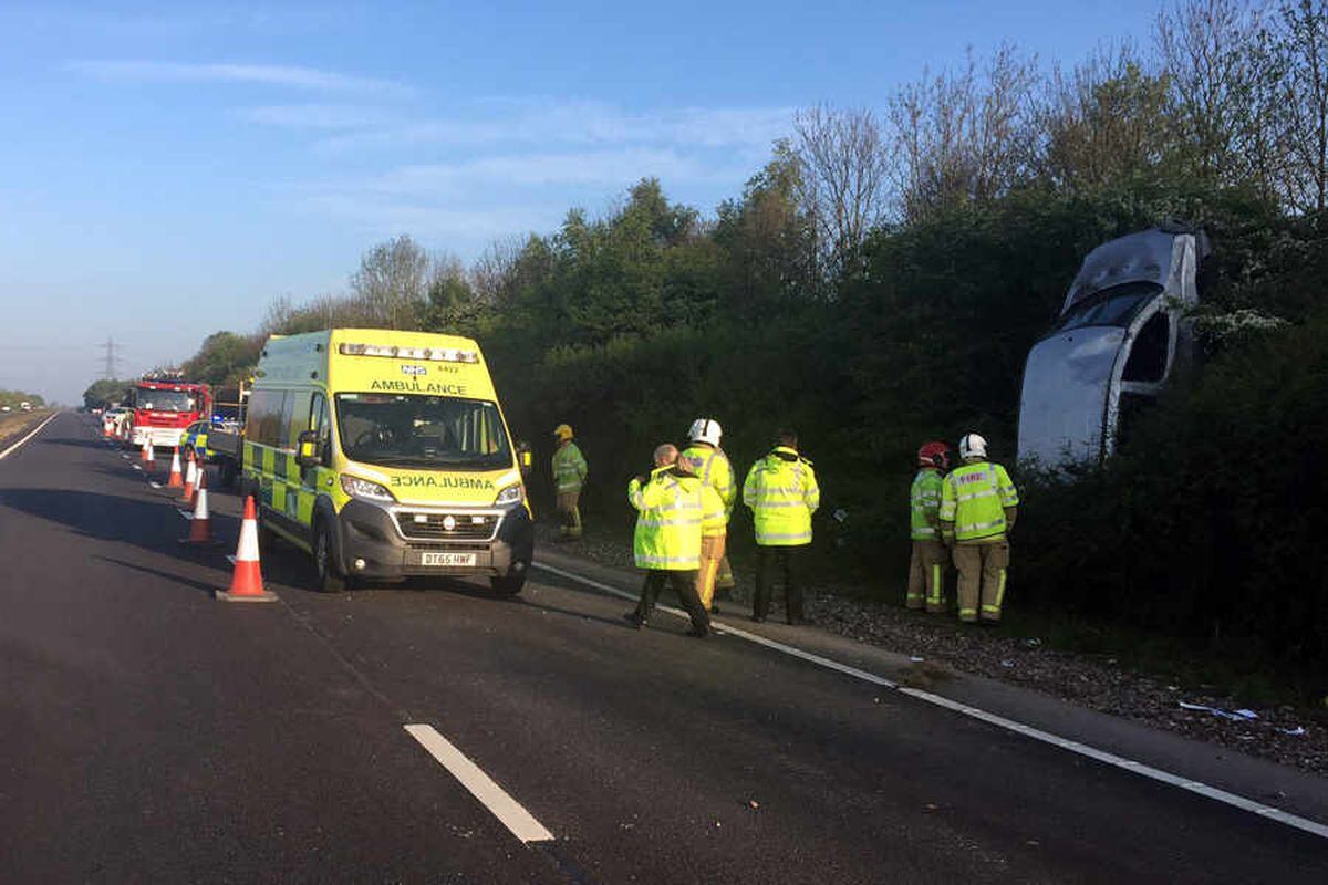 A5 Closed Near Shrewsbury After Car Crashes Off Road Shropshire Star