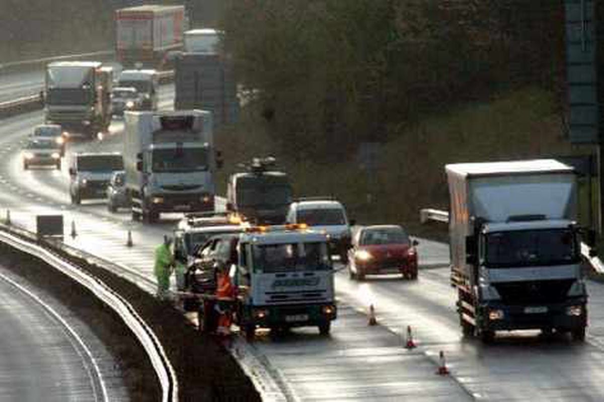 M54 Crash Causes Rush Hour Misery Shropshire Star