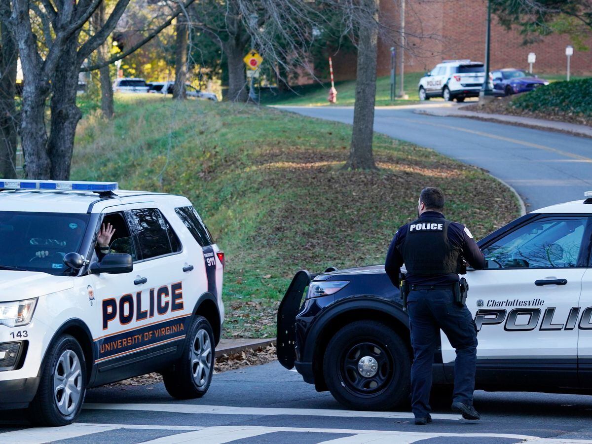 Charlottesville police secure crime scene at University of Virginia in Charlottesville