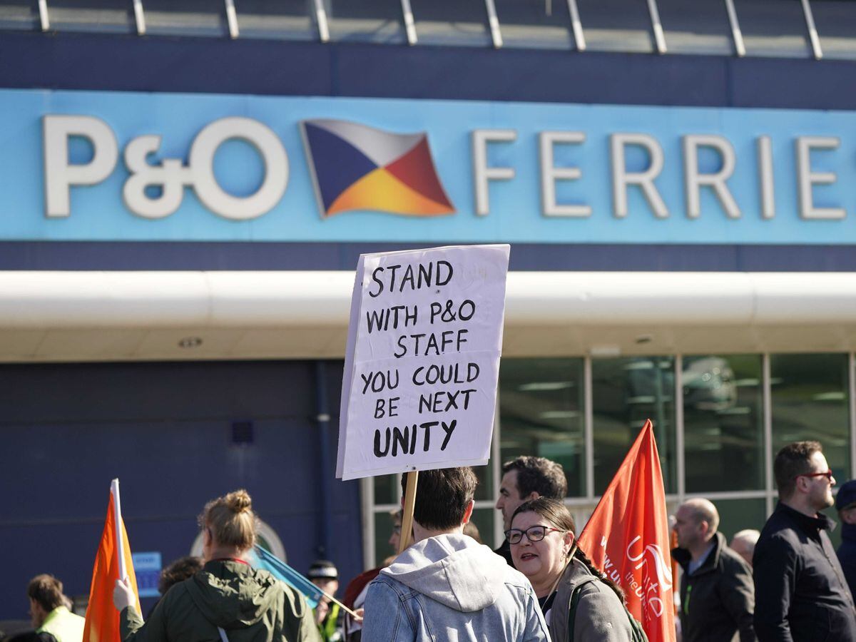 Seize the ships!': protesters demand public ownership of P&O