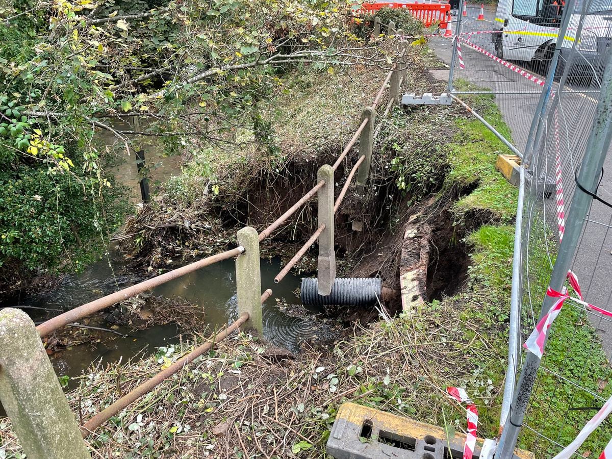 Main road to remain closed while collapsed embankment is repaired