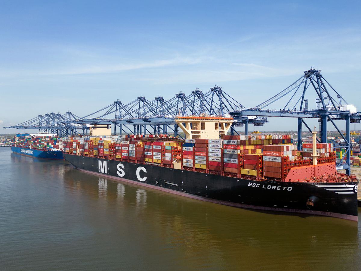 One of the biggest cargo ships in the world docks at UK port