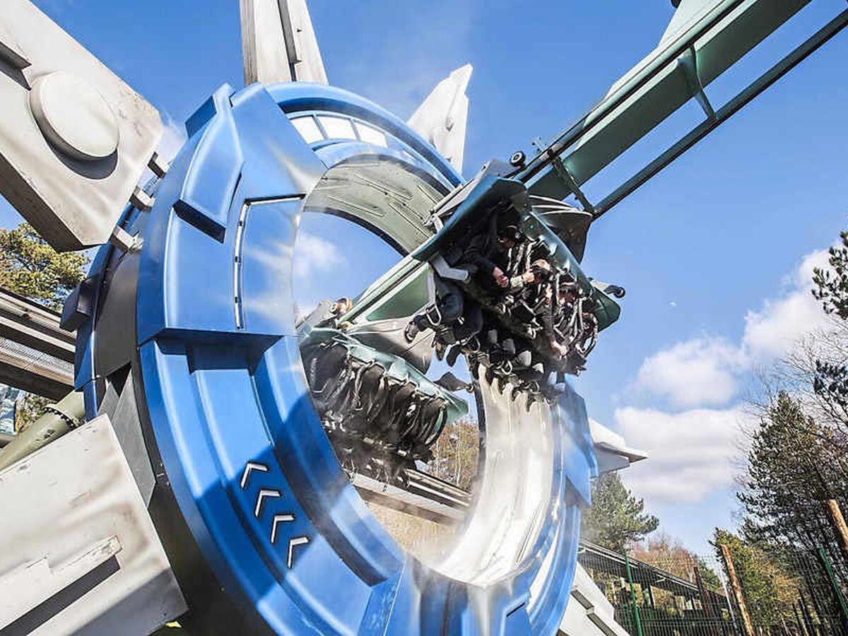 Alton Towers Riders stuck in the air on Galactica rollercoaster