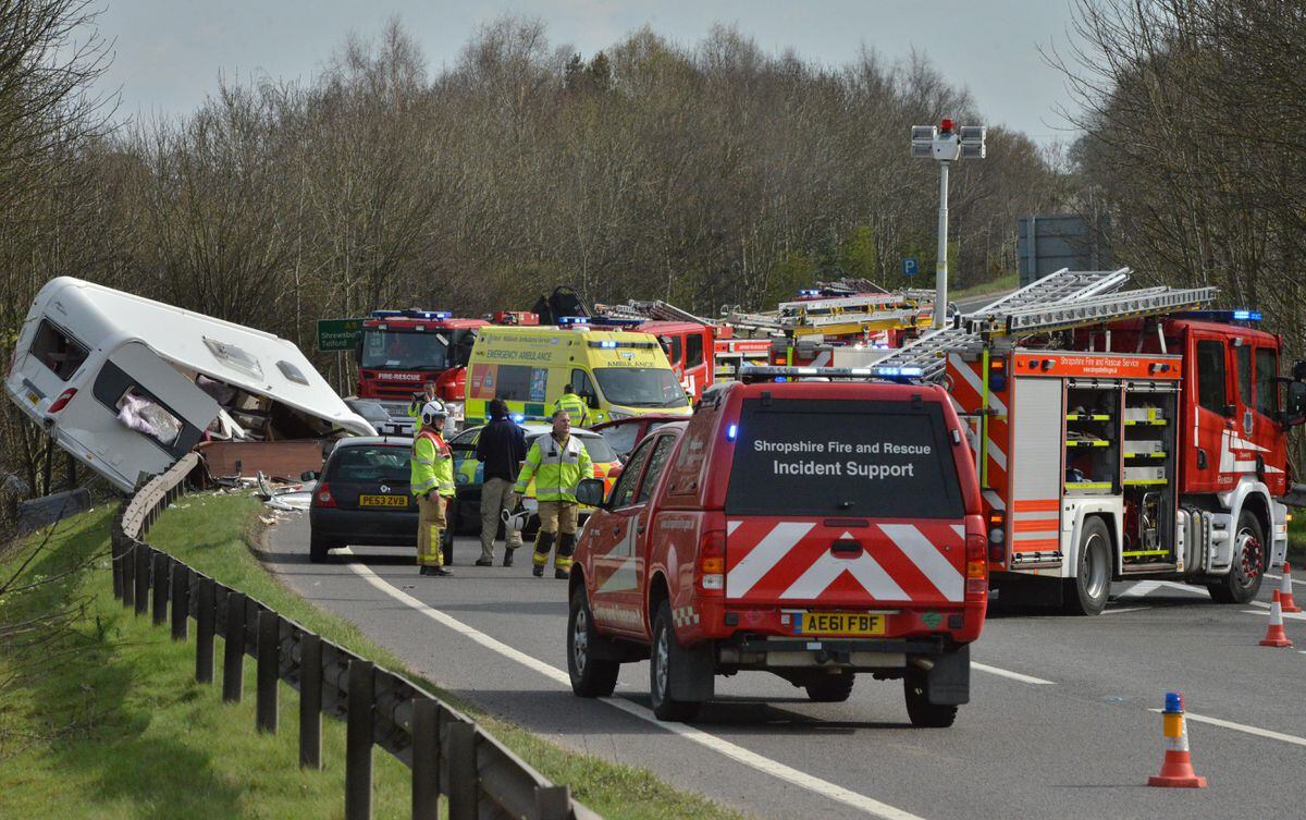 Two taken to hospital after motorhome crash on A5 near Oswestry ...