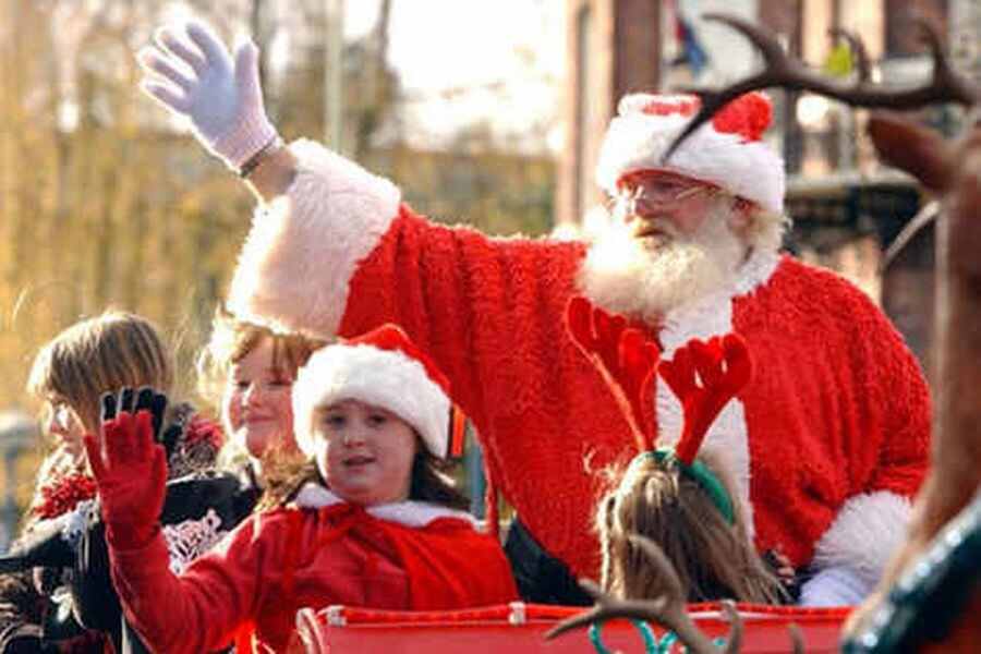 Santas Take To Streets In Shropshire Christmas Celebrations