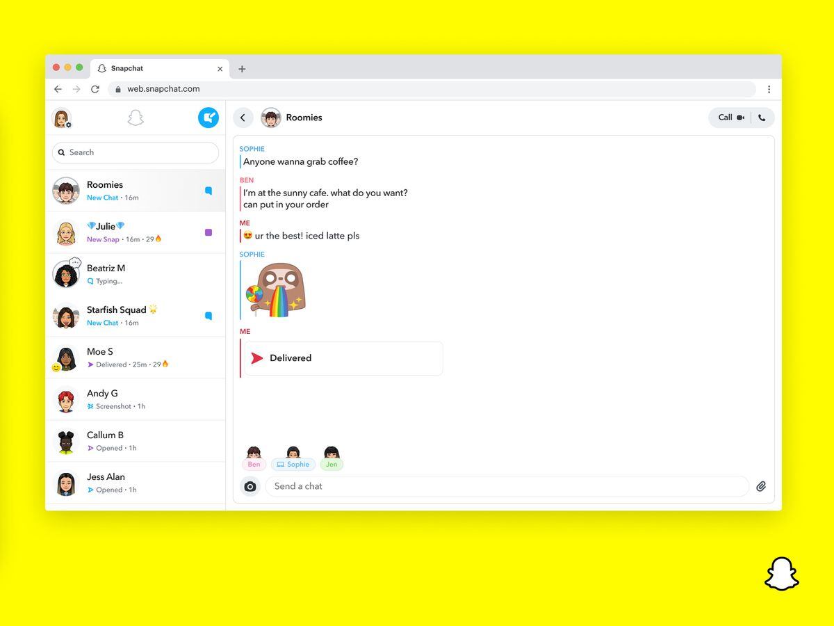 snapchat-calling-and-messaging-to-be-made-available-on-the-web