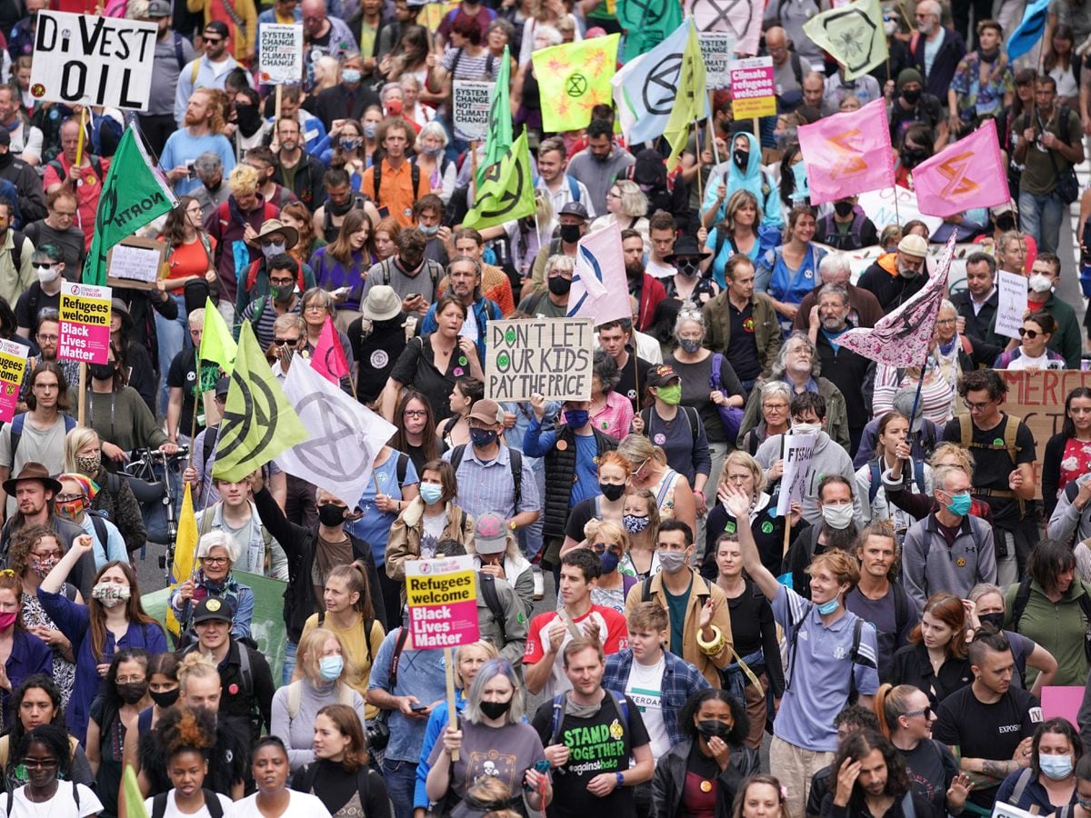 Hundreds of banners and metres of fabric used for Extinction Rebellion ...