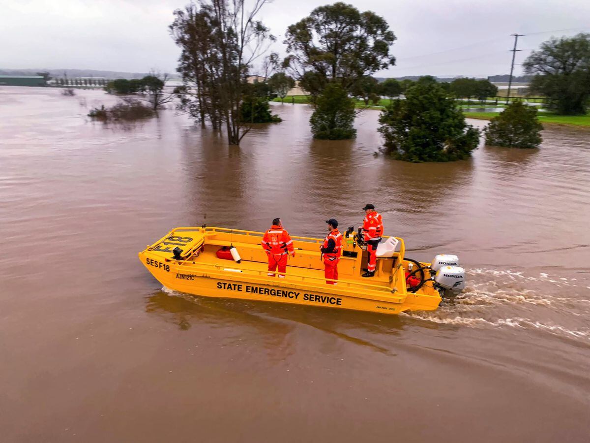 A boat patrols the Hunter River near Hinton, Australia