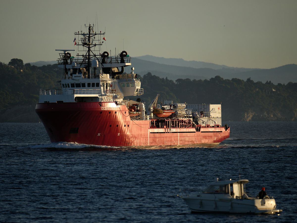 Humanitarian ship Ocean Viking sails into military base in Toulon, France