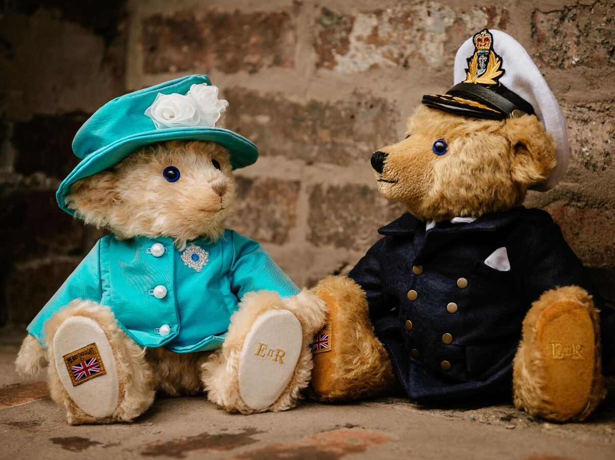 New Queen and Prince Phillip bears made by Merrythought as