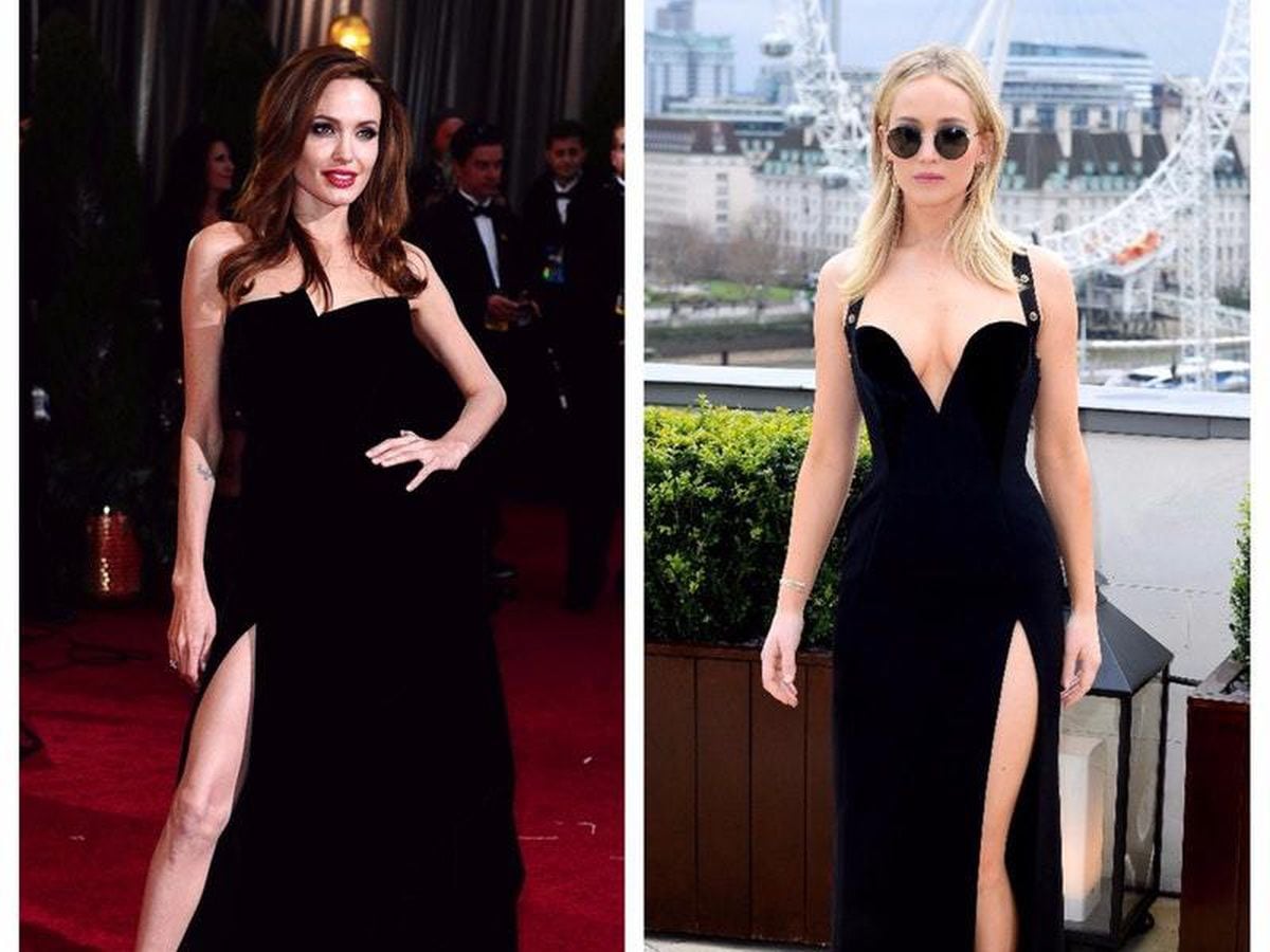 Jennifer Lawrence Mimics Angelina Jolie In Thigh Split Gown ...