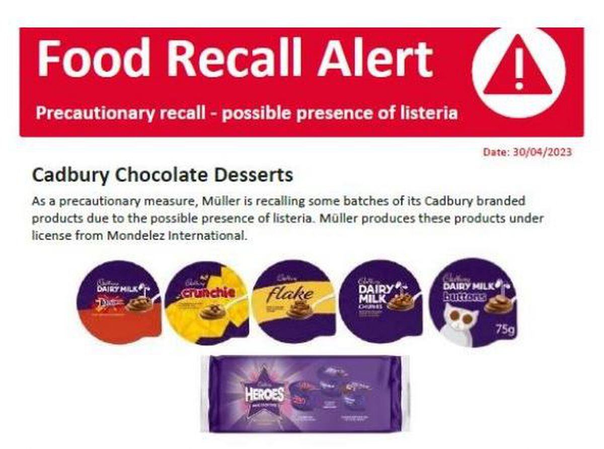 Müller recalls six Cadbury desserts over listeria concerns, Food & drink  industry