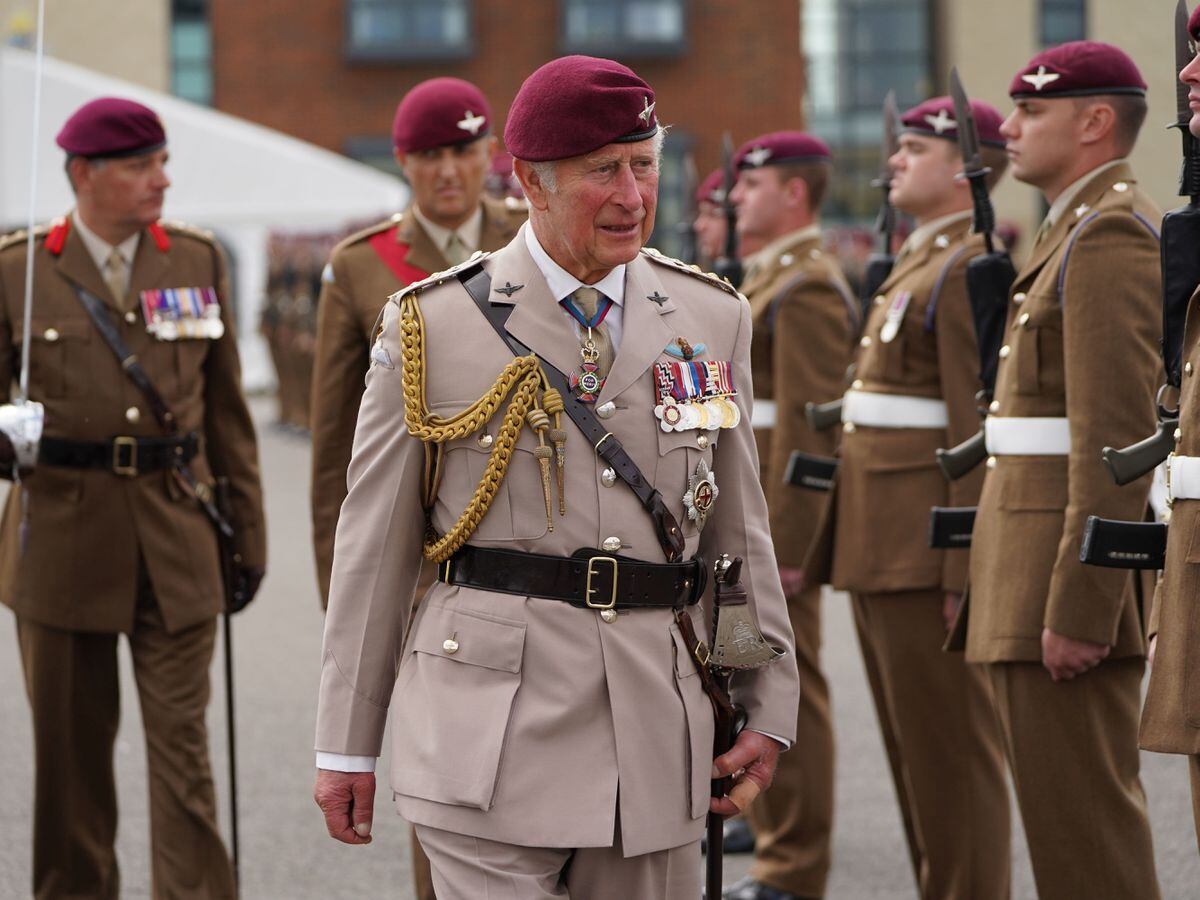 Prince of Wales recalls first parachute drop ‘upside down with legs in ...