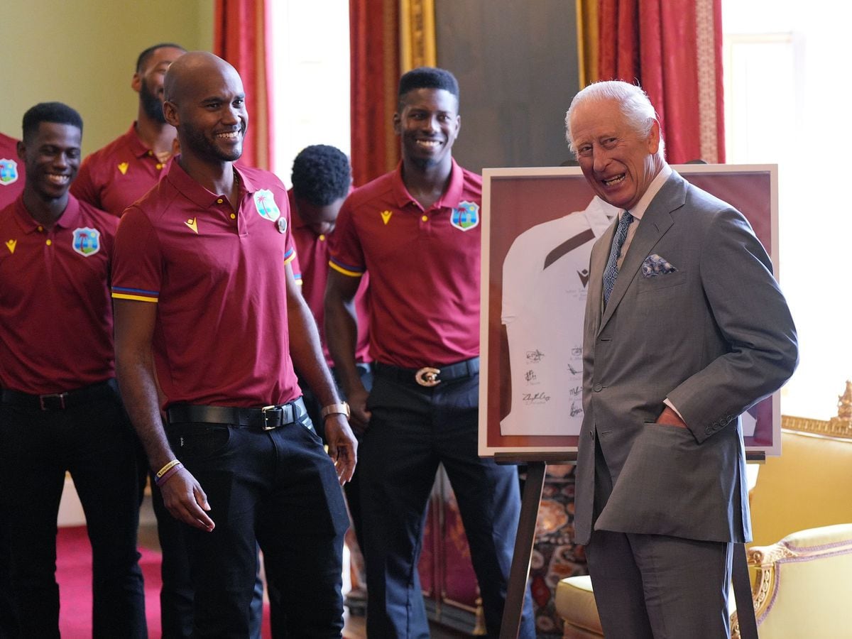 King hosts West Indies cricket team ahead of Lord’s Test match