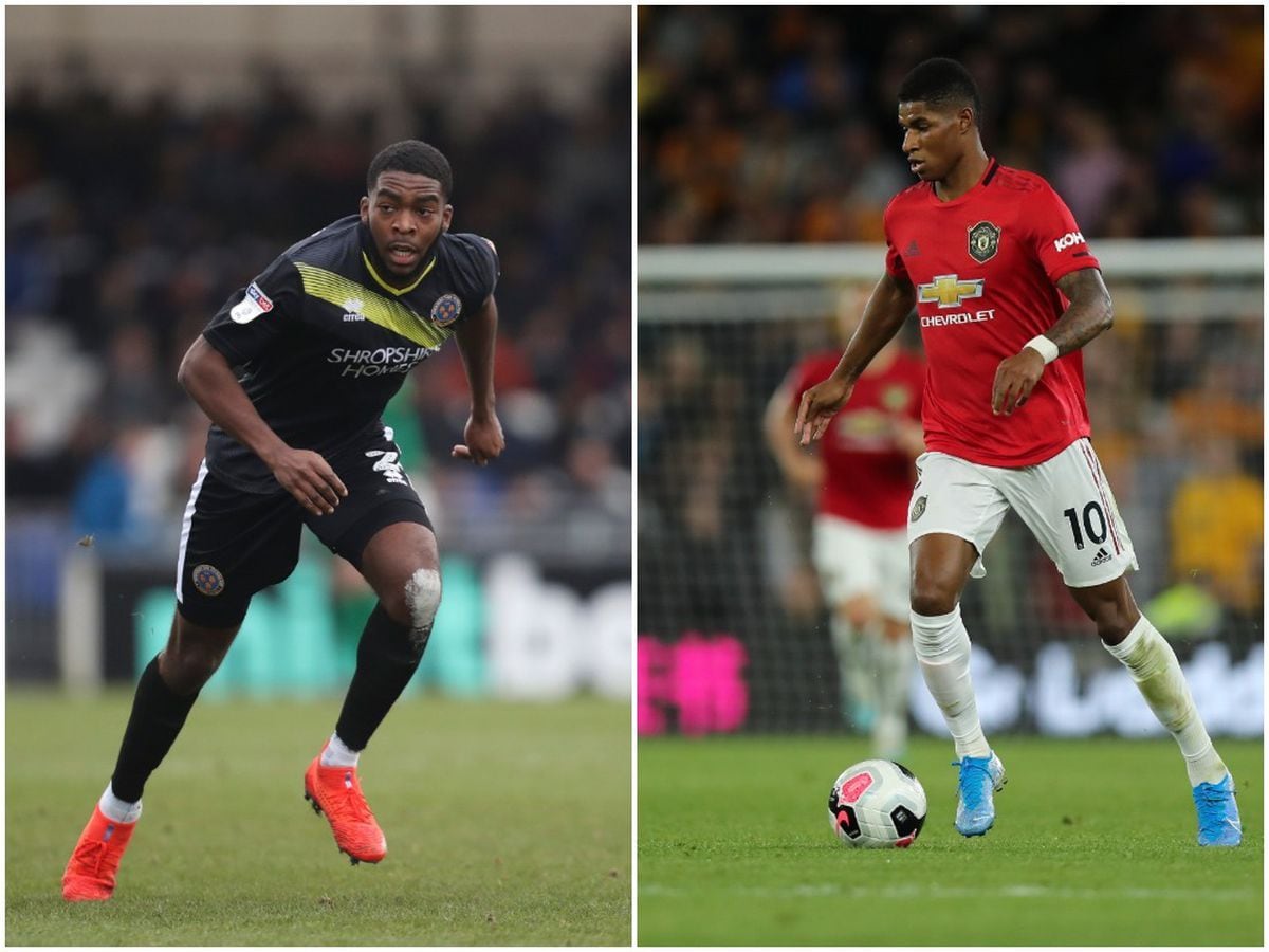 Marcus Rashford spurs on Shrewsbury Town defender Ro-Shaun ...