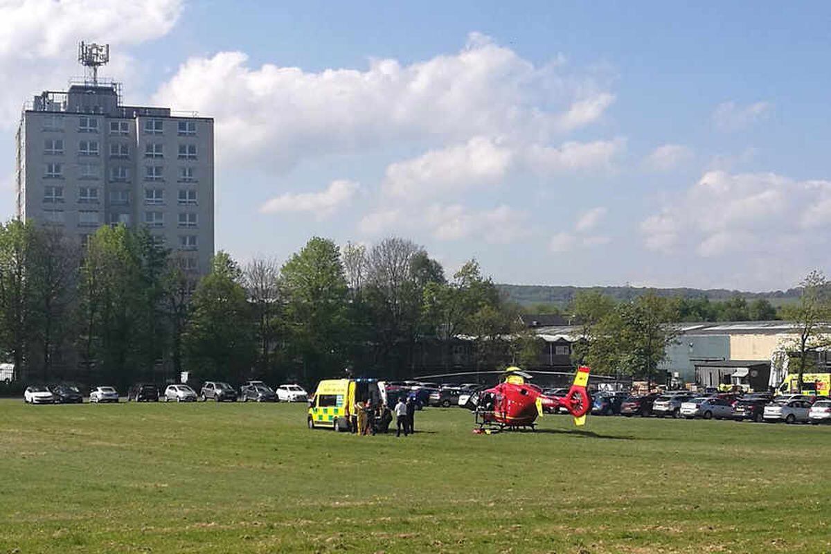 Air ambulance on scene after man falls from forklift truck in Telford ...