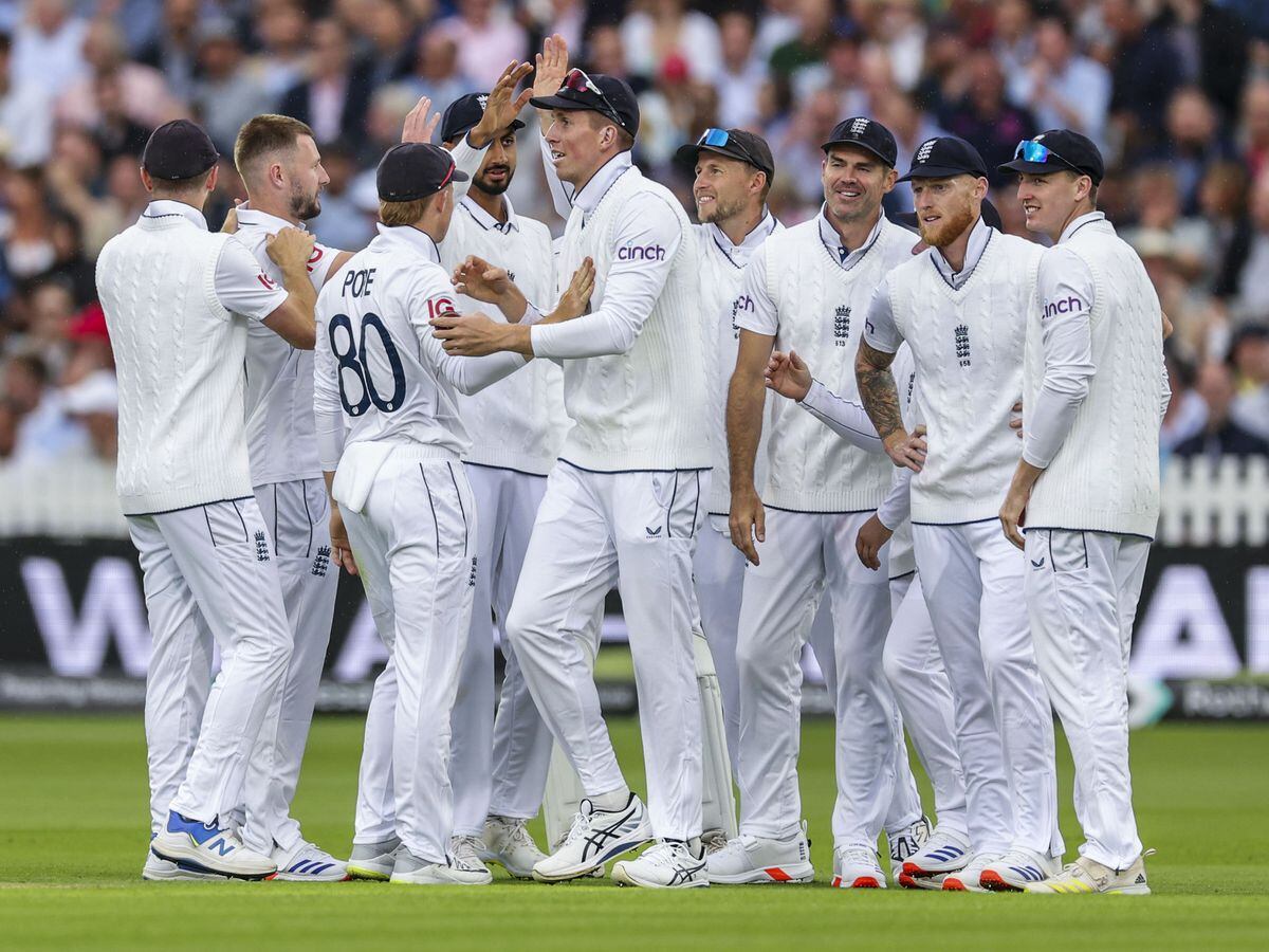 Gus Atkinson takes two wickets in first session of James Anderson’s final Test