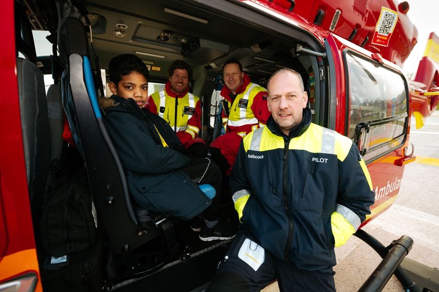 Emotional reunion for air ambulance crew and youngster airlifted after ...