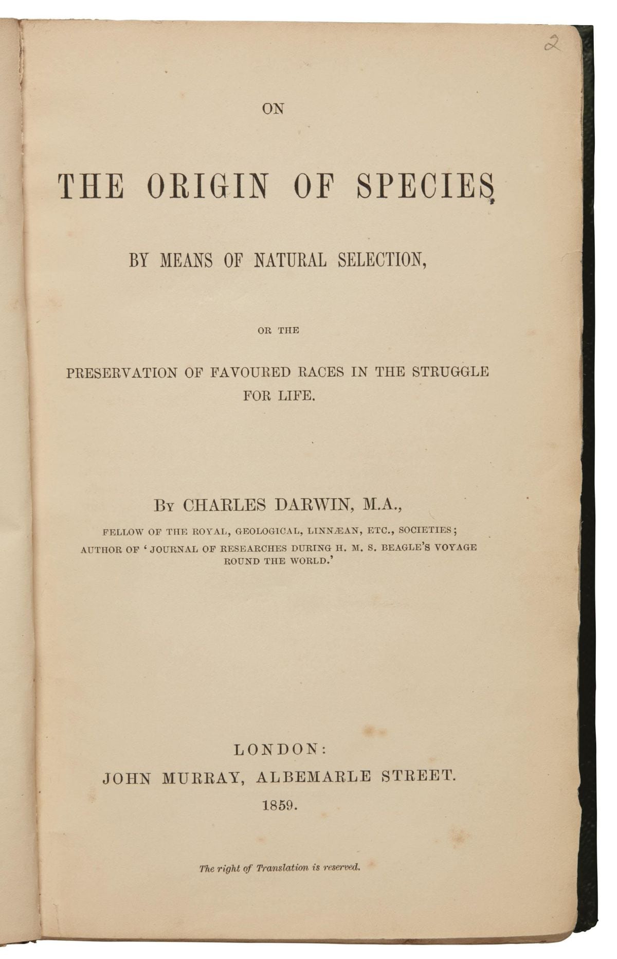 Rare Charles Darwin book to sell for £50,000 | Shropshire Star