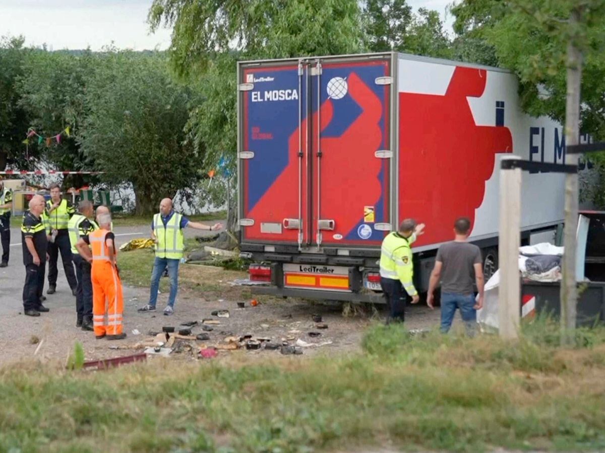 Police and rescue workers at accident scene