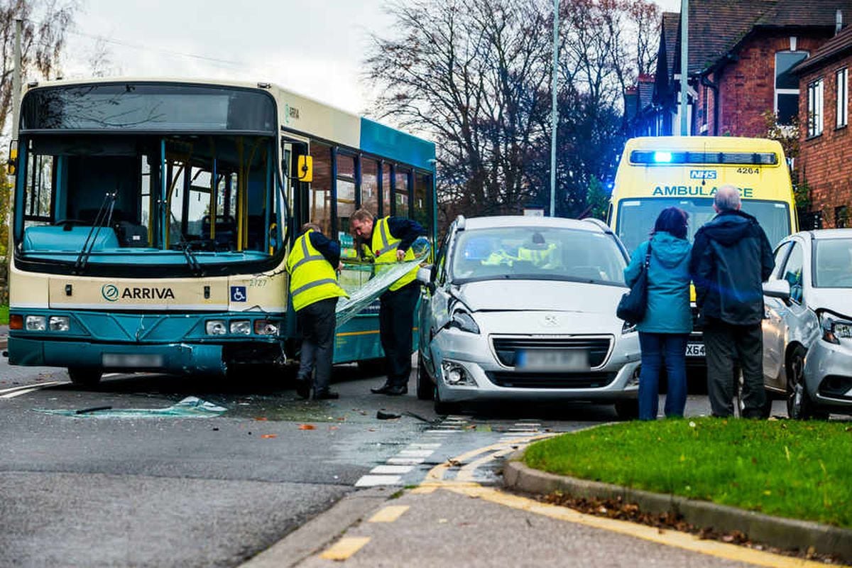 Pictures: Drivers escape Telford bus crash with minor injuries