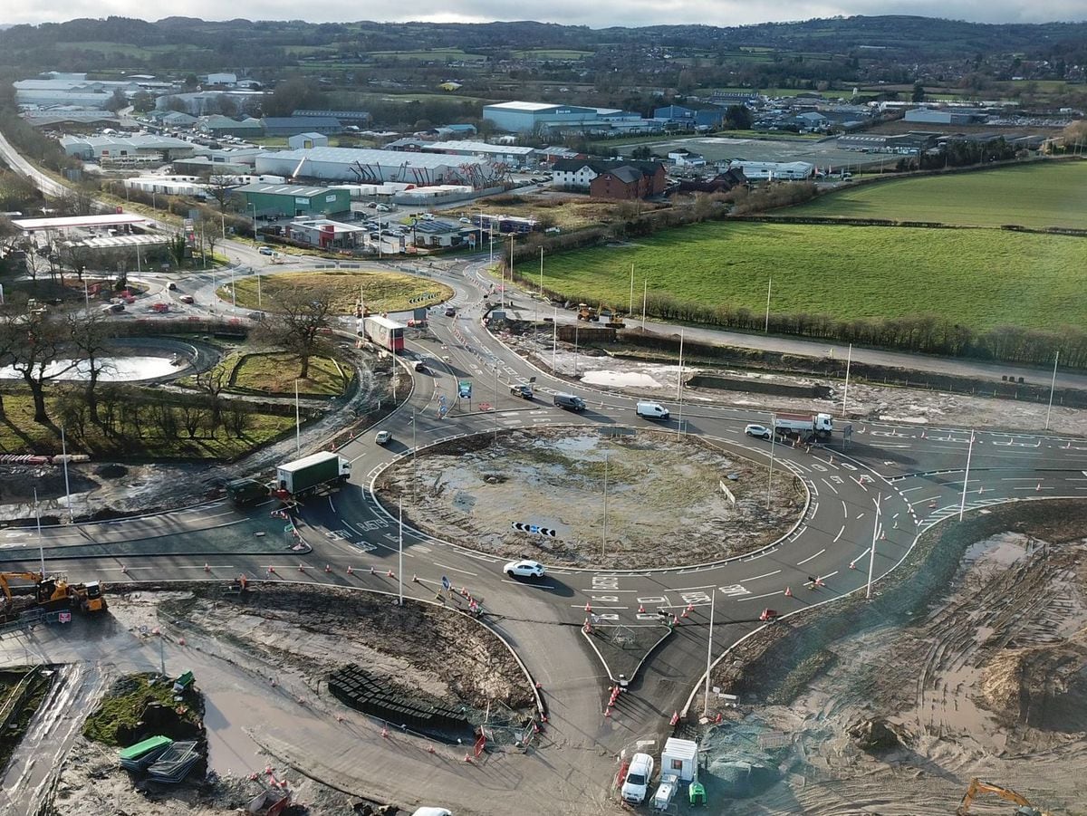 New aerial images reveal Mile End Roundabout changes | Shropshire Star