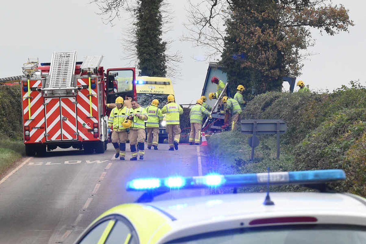 Woman Airlifted After Lorry Collides With Van And Tree Near Bridgnorth Shropshire Star