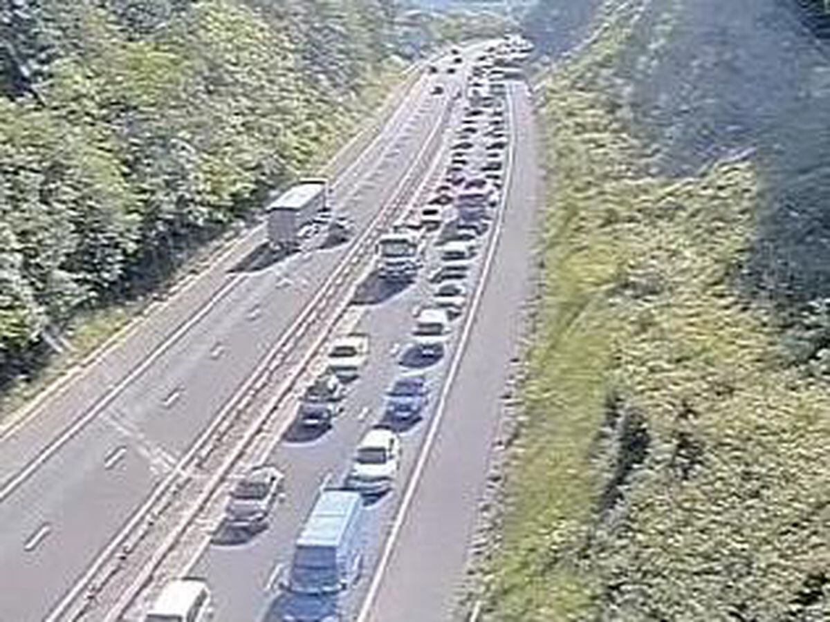 Long M54 Delays After Crash Between Telford And Shrewsbury Shropshire