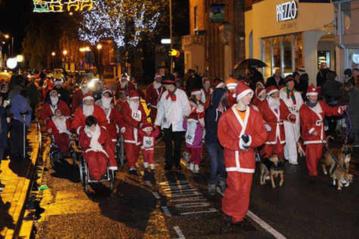 Santas take to streets in Shropshire Christmas celebrations