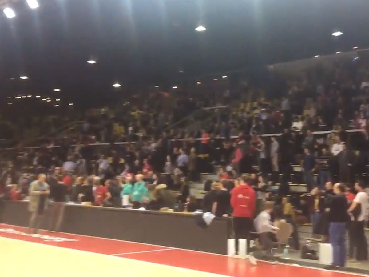 Basketball fans kept in Strasbourg arena sing national ...