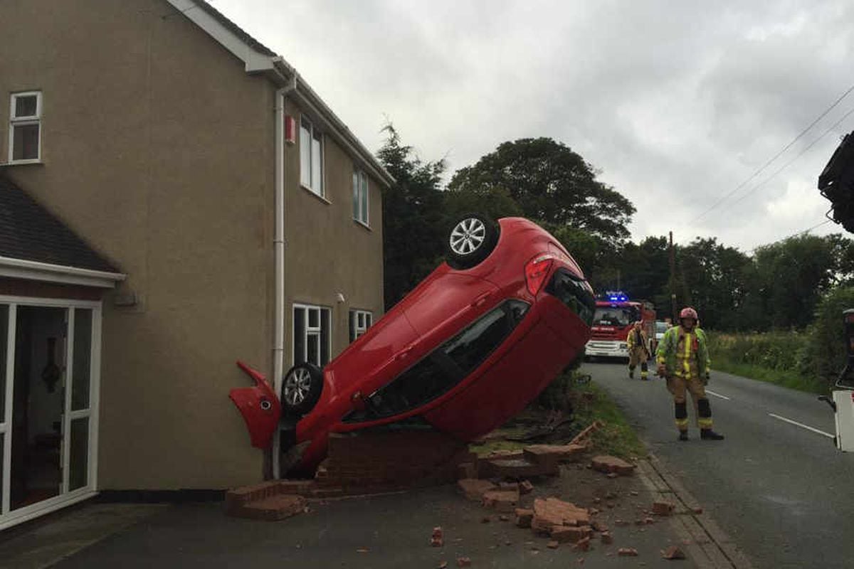 VIDEO: Dramatic Scene As Car Overturns And Crashes Into Telford House ...