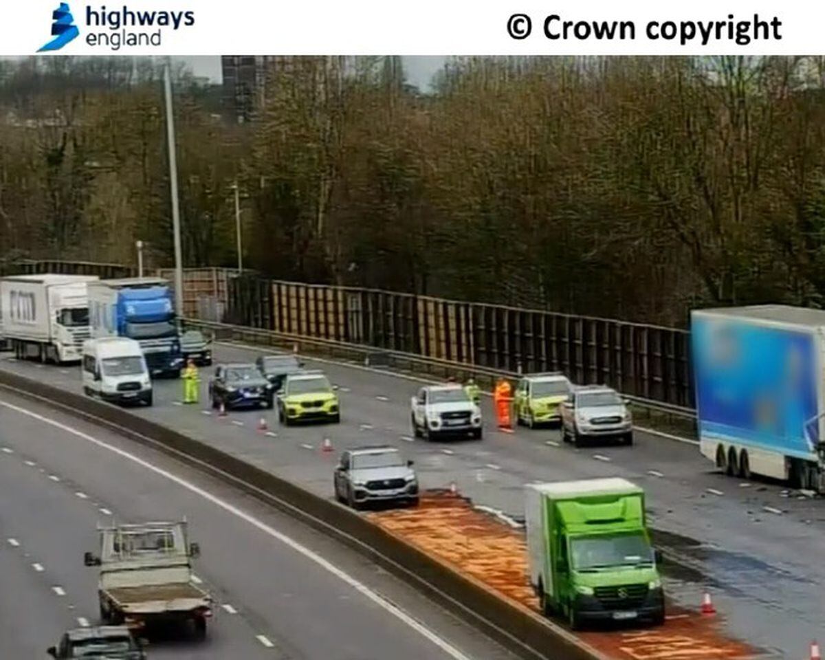 M6 southbound in Stafford area will be closed overnight after