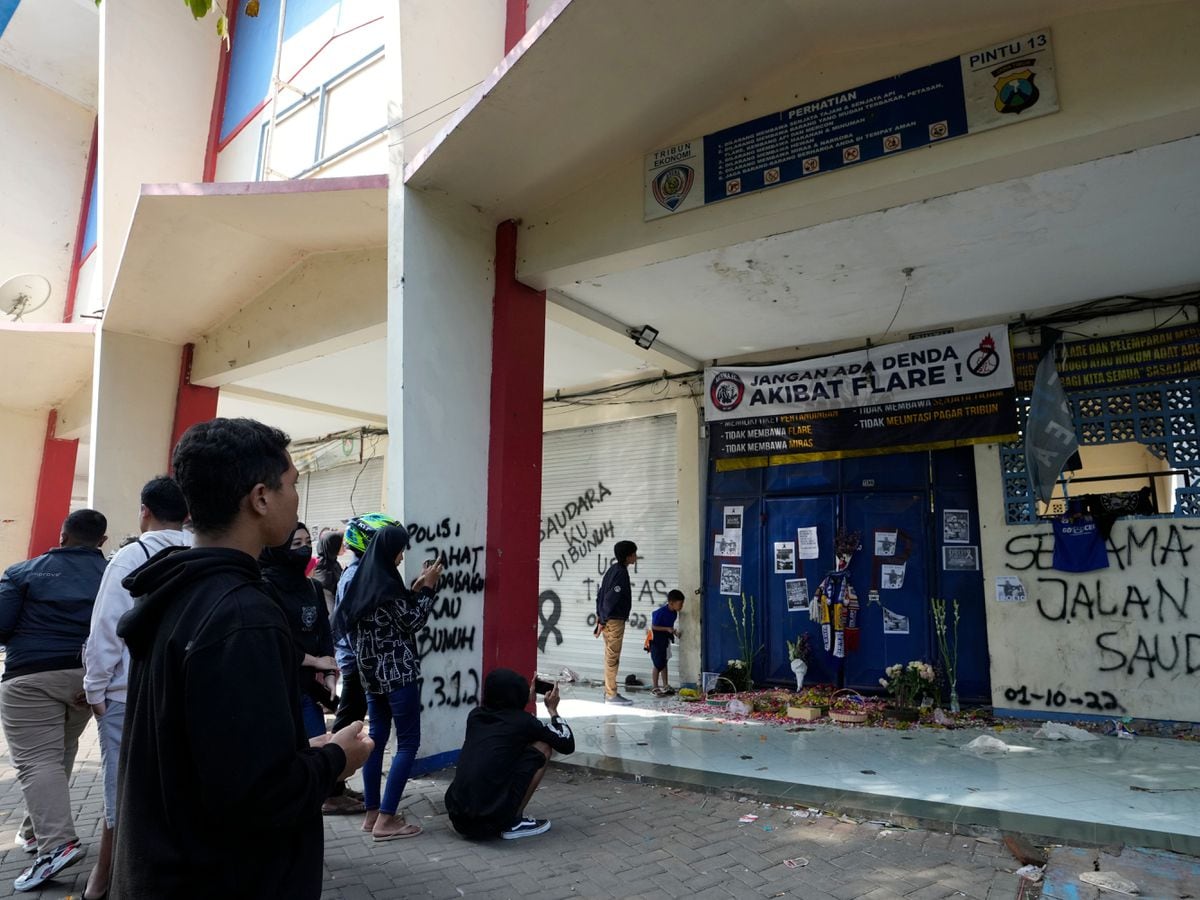 Memorial Ceremony in front of Gate 13 of Kanjuluhan Stadium, Malang, Indonesia