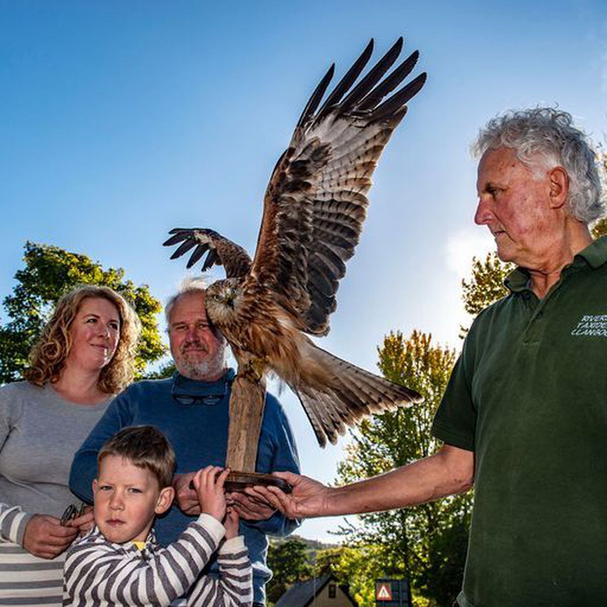 Taxidermist Doug Coates with the Forsey family and the Red Kite Photo Andrew Price, Viewfinder