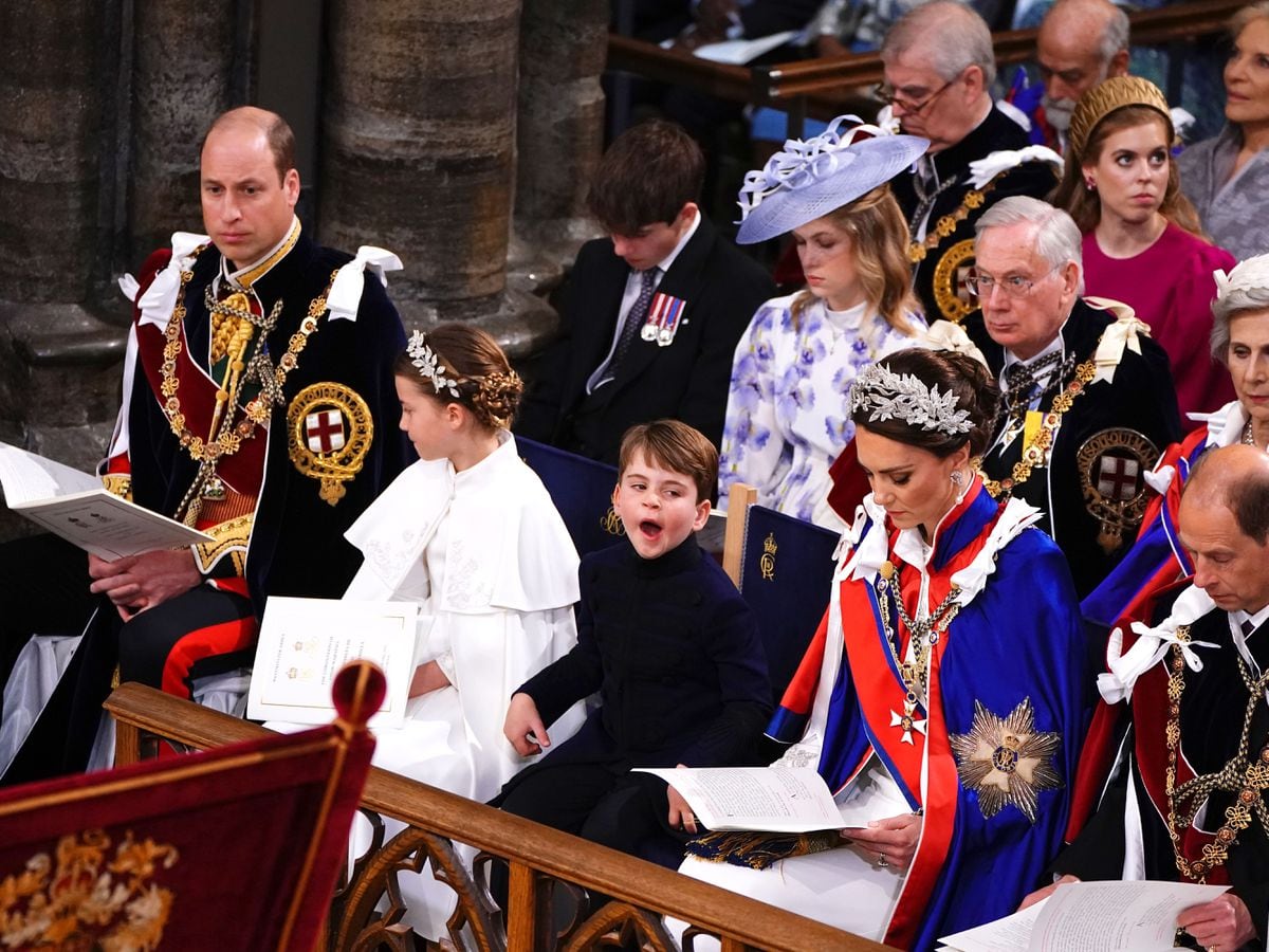 Prince Louis seen yawning and fidgeting during coronation service ...