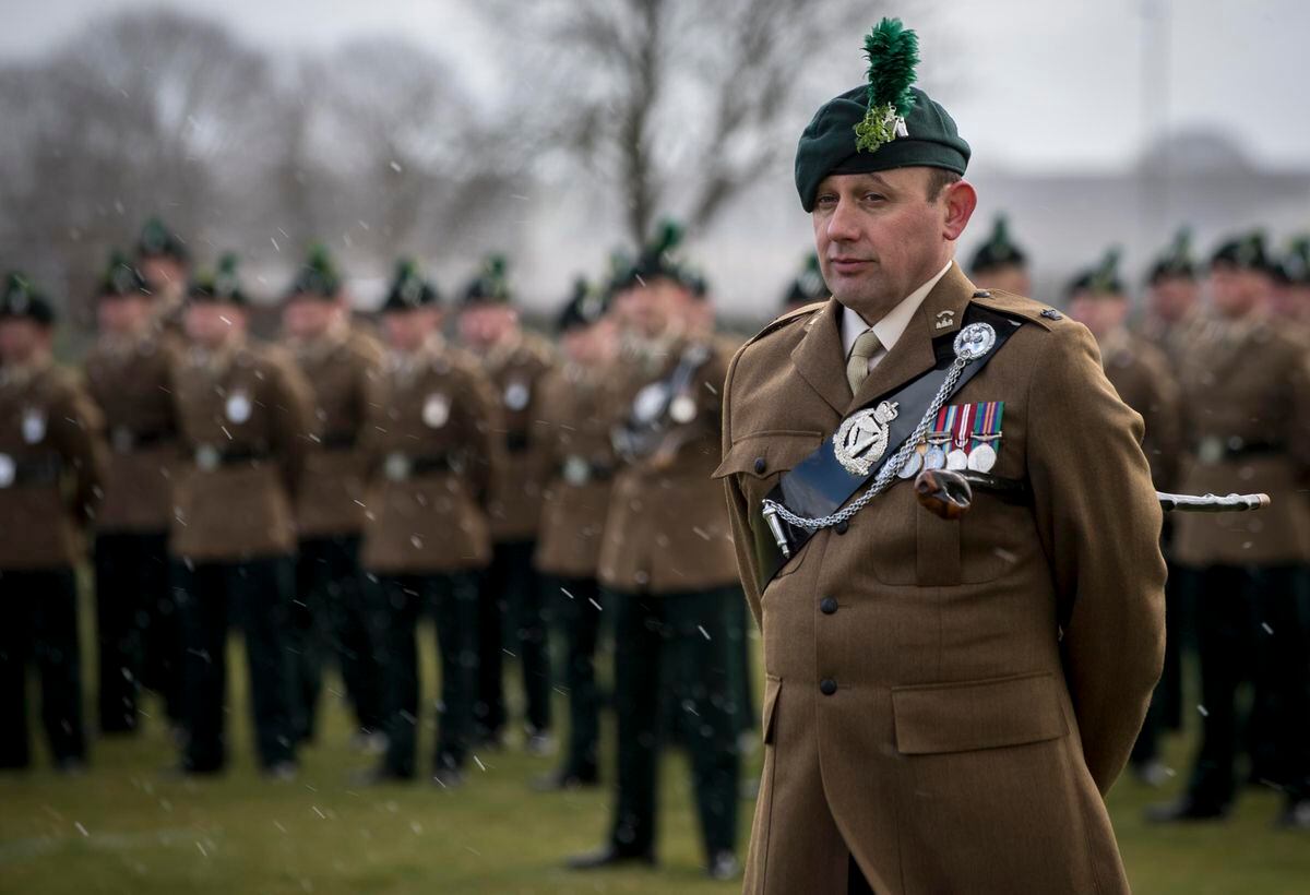 Irish Battalion parade at Clive Barracks to celebrate St Patrick's Day ...