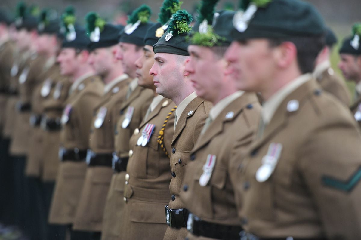 Irish Battalion parade at Clive Barracks to celebrate St Patrick's Day ...