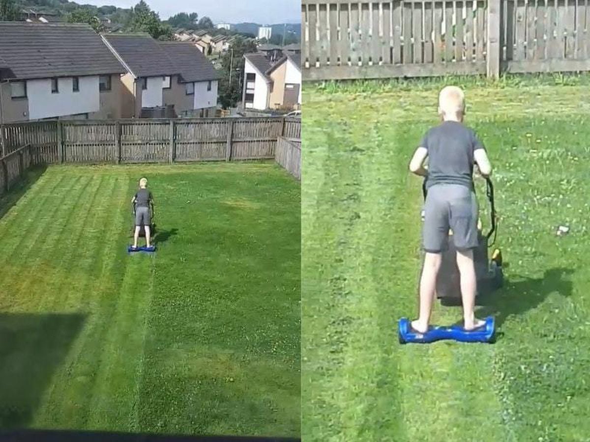 Boy mows lawn on hoverboard to help out unwell mum Shropshire Star