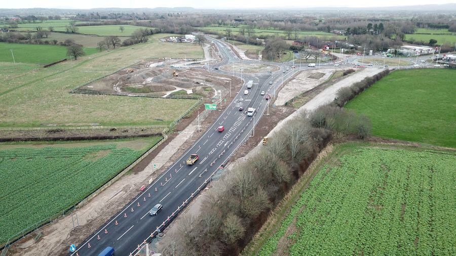 New photos show progress at Oswestry A5 roundabout set to be finished ...