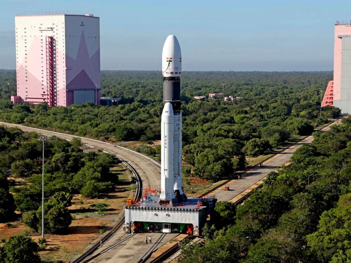 India's heaviest rocket prepares for launch ahead of launch at Satish Dhawan Space Centre in Sriharikota, India