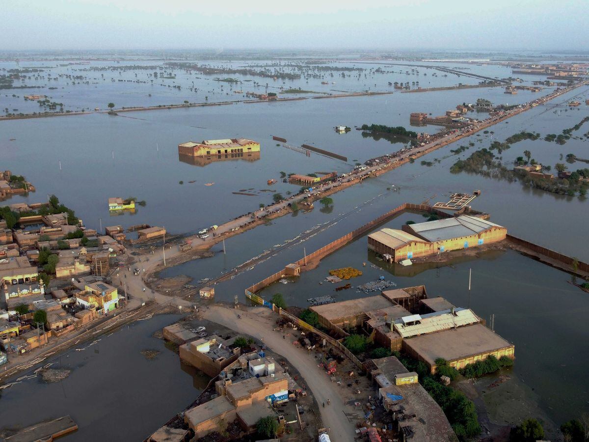 flooded land