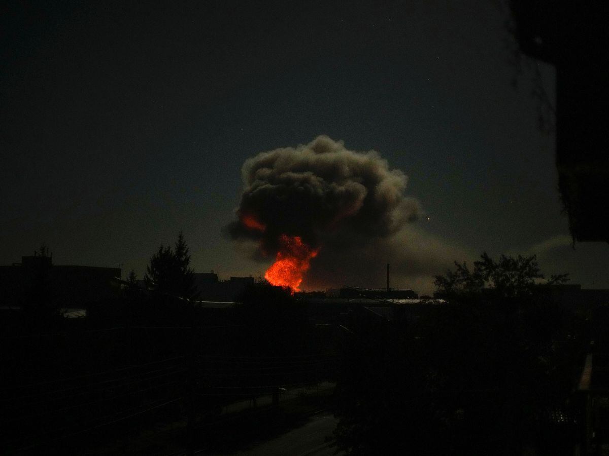 Smoke billows after massive explosion in Kharkiv, Ukraine