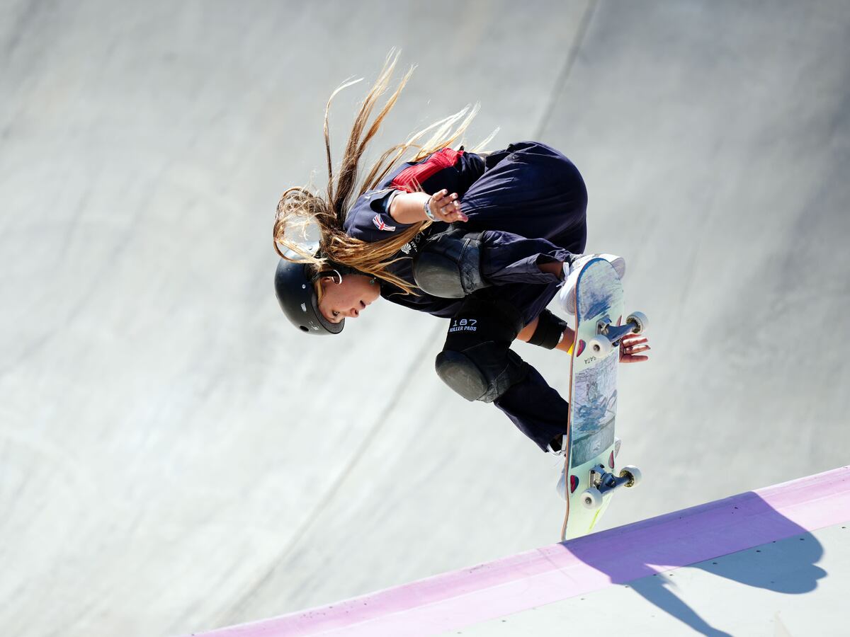 Sky Brown defies shoulder injury pain to bag skateboard park bronze in Paris